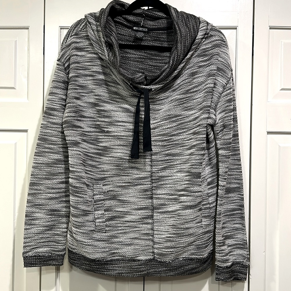 Black and White Oversized Women’s Pullover Size X-Large by Miss Chievous